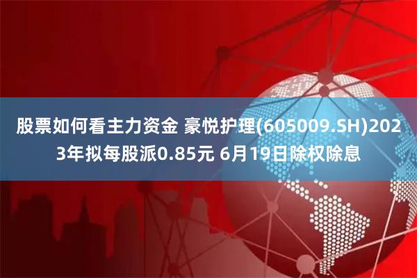 股票如何看主力资金 豪悦护理(605009.SH)2023年拟每股派0.85元 6月19日除权除息